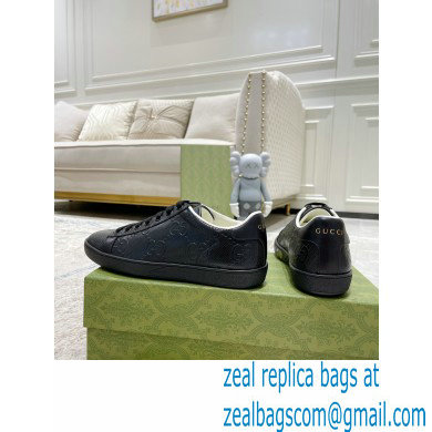 Gucci ace gg embossed sneaker black 2023