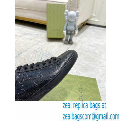 Gucci ace gg embossed sneaker black 2023