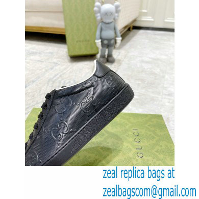 Gucci ace gg embossed sneaker black 2023