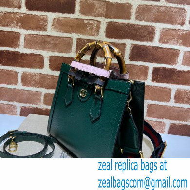 Gucci green leather Diana small tote bag 702721 2022