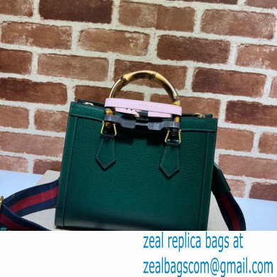 Gucci green leather Diana small tote bag 702721 2022