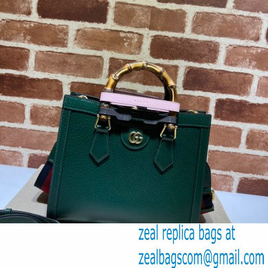 Gucci green leather Diana small tote bag 702721 2022