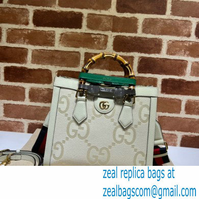 Gucci off white canvas Diana jumbo GG small tote bag 702721 2022