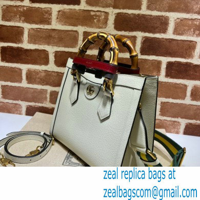 Gucci white leather Diana small tote bag 702721 2022