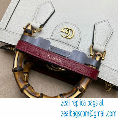 Gucci white leather Diana small tote bag 702721 2022