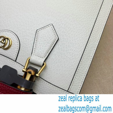 Gucci white leather Diana small tote bag 702721 2022