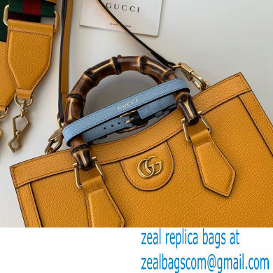 Gucci yellow leather Diana small tote bag 702721 2022