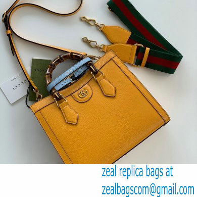 Gucci yellow leather Diana small tote bag 702721 2022