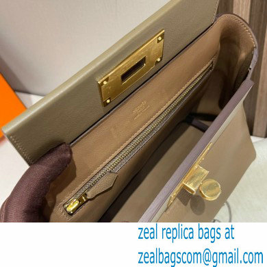 HERMES 24/24 MINI KELLY BAG IN TOGO LEATHER beige de weimar