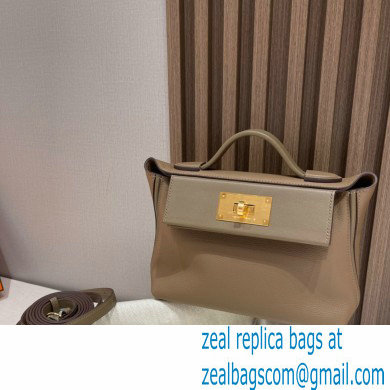 HERMES 24/24 MINI KELLY BAG IN TOGO LEATHER beige de weimar - Click Image to Close