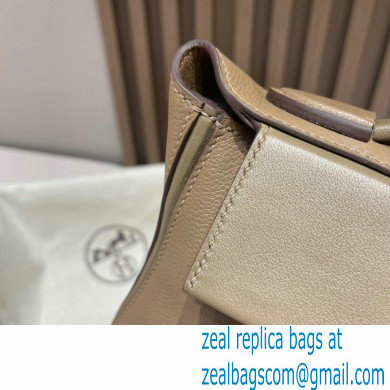 HERMES 24/24 MINI KELLY BAG IN TOGO LEATHER beige de weimar