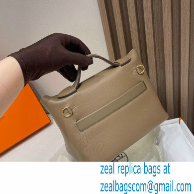 HERMES 24/24 MINI KELLY BAG IN TOGO LEATHER beige de weimar