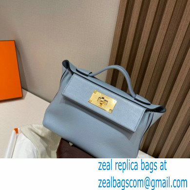 HERMES 24/24 MINI KELLY BAG IN TOGO LEATHER blue - Click Image to Close