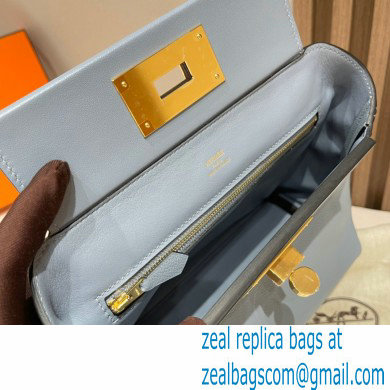 HERMES 24/24 MINI KELLY BAG IN TOGO LEATHER blue