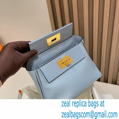 HERMES 24/24 MINI KELLY BAG IN TOGO LEATHER blue - Click Image to Close