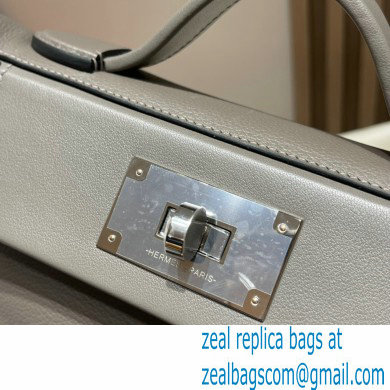 HERMES 24/24 MINI KELLY BAG IN TOGO LEATHER etain - Click Image to Close