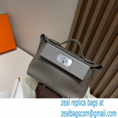 HERMES 24/24 MINI KELLY BAG IN TOGO LEATHER etain