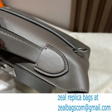 HERMES 24/24 MINI KELLY BAG IN TOGO LEATHER etain