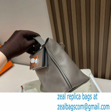 HERMES 24/24 MINI KELLY BAG IN TOGO LEATHER etain - Click Image to Close