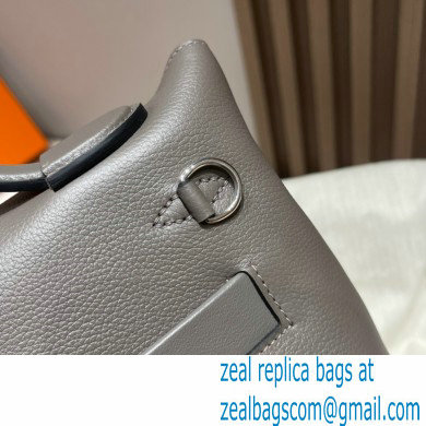 HERMES 24/24 MINI KELLY BAG IN TOGO LEATHER etain