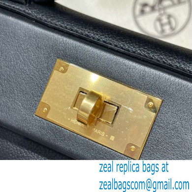 HERMES 24/24 MINI KELLY BAG IN TOGO LEATHER noir - Click Image to Close