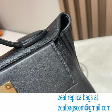 HERMES 24/24 MINI KELLY BAG IN TOGO LEATHER noir