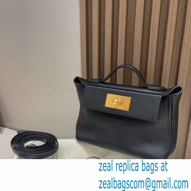 HERMES 24/24 MINI KELLY BAG IN TOGO LEATHER noir - Click Image to Close