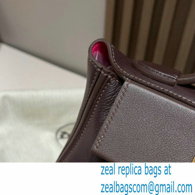 HERMES 24/24 MINI KELLY BAG IN TOGO LEATHER rouge sellier/framboise - Click Image to Close