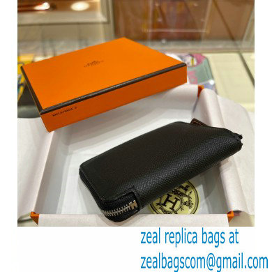 HERMES SILK'IN COMPACT WALLET IN ORIGINAL EPSOM LEATHER BLACK 2023 - Click Image to Close