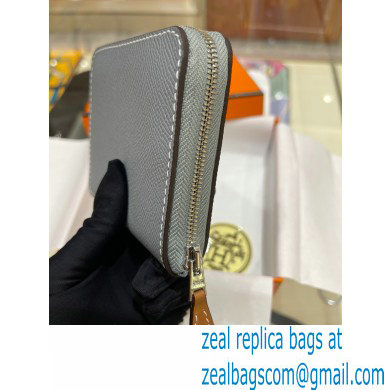 HERMES SILK'IN COMPACT WALLET IN ORIGINAL EPSOM LEATHER BLUE LINEN 2023 - Click Image to Close