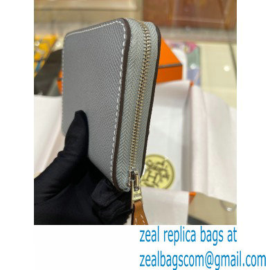 HERMES SILK'IN COMPACT WALLET IN ORIGINAL EPSOM LEATHER BLUE LINEN 2023