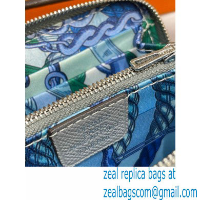 HERMES SILK'IN COMPACT WALLET IN ORIGINAL EPSOM LEATHER BLUE LINEN 2023 - Click Image to Close