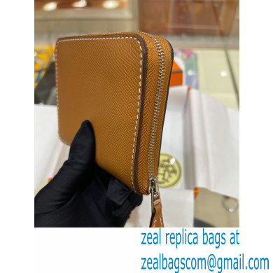 HERMES SILK'IN COMPACT WALLET IN ORIGINAL EPSOM LEATHER BROWN 2023 - Click Image to Close
