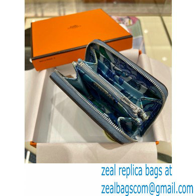 HERMES SILK'IN COMPACT WALLET IN ORIGINAL EPSOM LEATHER DENIM BLUE 2023