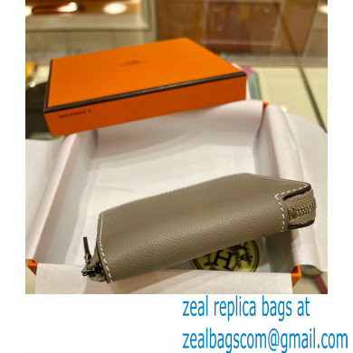 HERMES SILK'IN COMPACT WALLET IN ORIGINAL EPSOM LEATHER ETAIN 2023 - Click Image to Close
