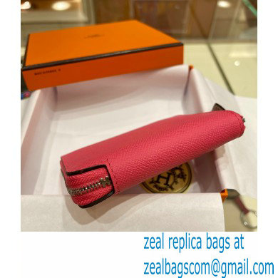 HERMES SILK'IN COMPACT WALLET IN ORIGINAL EPSOM LEATHER FUCHSIA 2023 - Click Image to Close