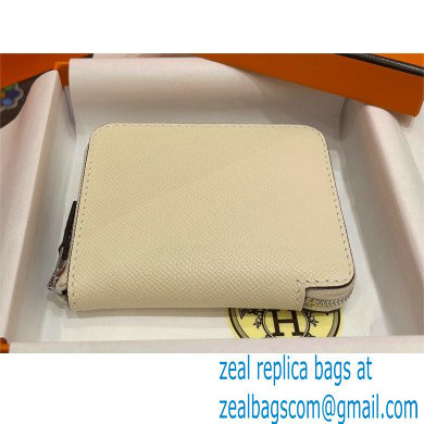 HERMES SILK'IN COMPACT WALLET IN ORIGINAL EPSOM LEATHER OFF WHITE 2023 - Click Image to Close