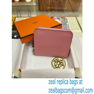 HERMES SILK'IN COMPACT WALLET IN ORIGINAL EPSOM LEATHER PINK 2023 - Click Image to Close