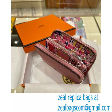 HERMES SILK'IN COMPACT WALLET IN ORIGINAL EPSOM LEATHER PINK 2023