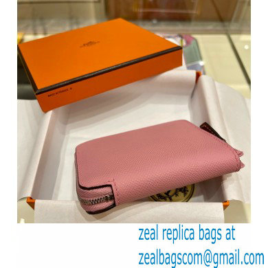 HERMES SILK'IN COMPACT WALLET IN ORIGINAL EPSOM LEATHER PINK 2023 - Click Image to Close