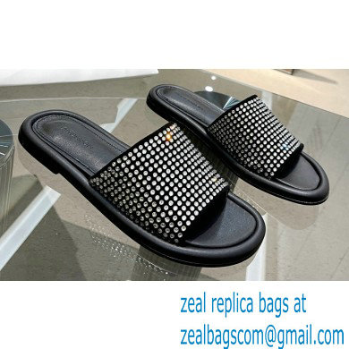 JW Anderson Bumper-tube Leather Slides Crystals Black 2023 - Click Image to Close