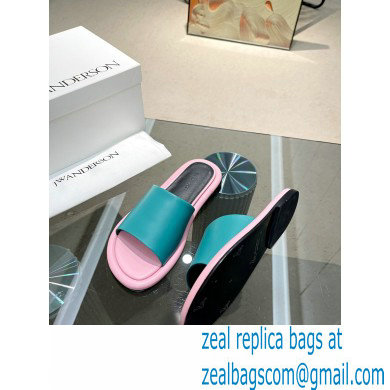 JW Anderson Bumper-tube Leather Slides Green/Pink 2023