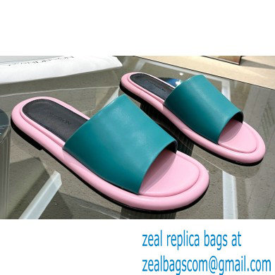 JW Anderson Bumper-tube Leather Slides Green/Pink 2023