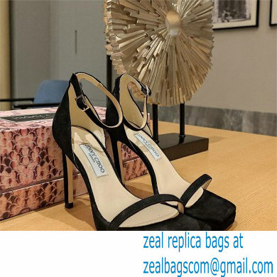 Jimmy Choo Alva 120 suede sandals black 2023