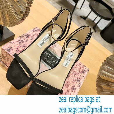Jimmy Choo Alva 120 suede sandals black 2023 - Click Image to Close
