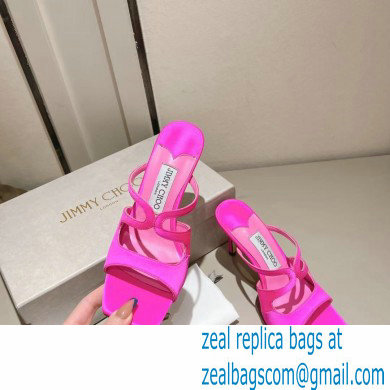 Jimmy Choo Anise 85 satin mules rosy 2023 - Click Image to Close
