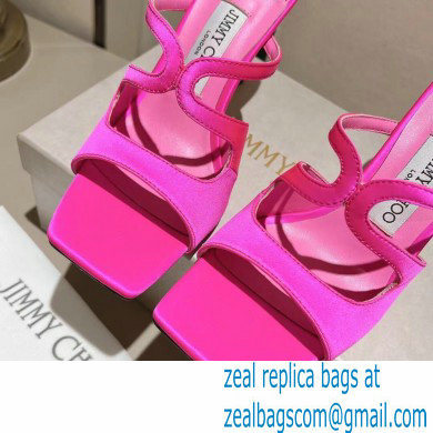 Jimmy Choo Anise 85 satin mules rosy 2023