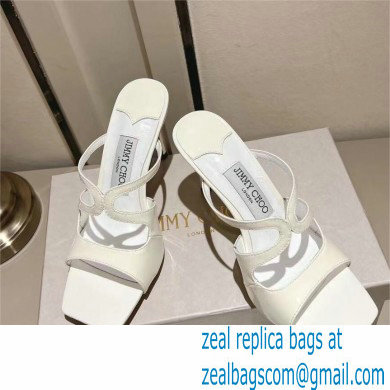 Jimmy Choo Anise 85 satin mules white 2023 - Click Image to Close