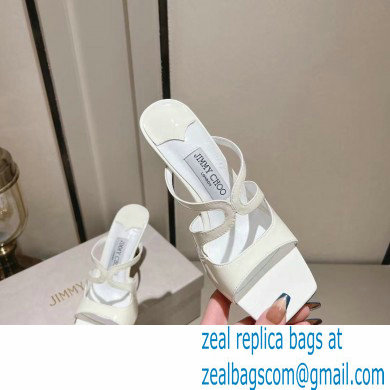 Jimmy Choo Anise 85 satin mules white 2023 - Click Image to Close