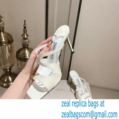 Jimmy Choo Anise 85 satin mules white 2023 - Click Image to Close